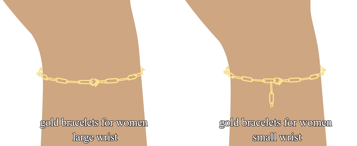 Gold Beaded Initial Bracelets for Women 14K Real Gold Plated Stainless Steel Stackable Bead Ball Papercilp Link Chain Non Tarnish Layered Stretch Engraved Letter A-Z Disc Charm Bracelets Set