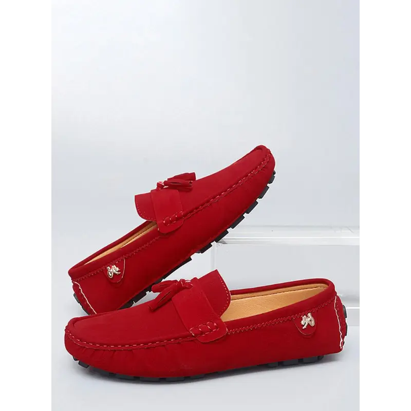 Men's Slip-On Casual Round Toe Solid Color Loafers - All-Season Comfortable Footwear for Daily Wear, Compatible with Sports & Outdoor Accessories