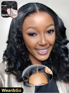 Human Hair 22 Inch  Bouncy Curly Wig, 5x5 Glueless Lace Closure Wig, Wear And Go Curly Style, Pre Cut Lace, Adjustable Comfortable Cap For Women