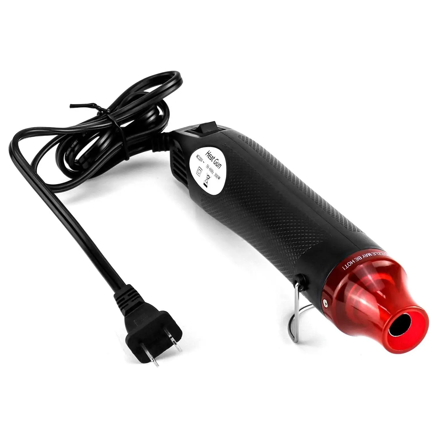 110V 300W Compact Classic Mini Heat Gun with Retractable Stainless Steel Stand, Rapid Heat-Up, Plastic Body, 1M Standard US Plug for US DIY Crafting, Drying Paint, Epoxy Resin Bubble Removal (Home & Bathroom Gadget)
