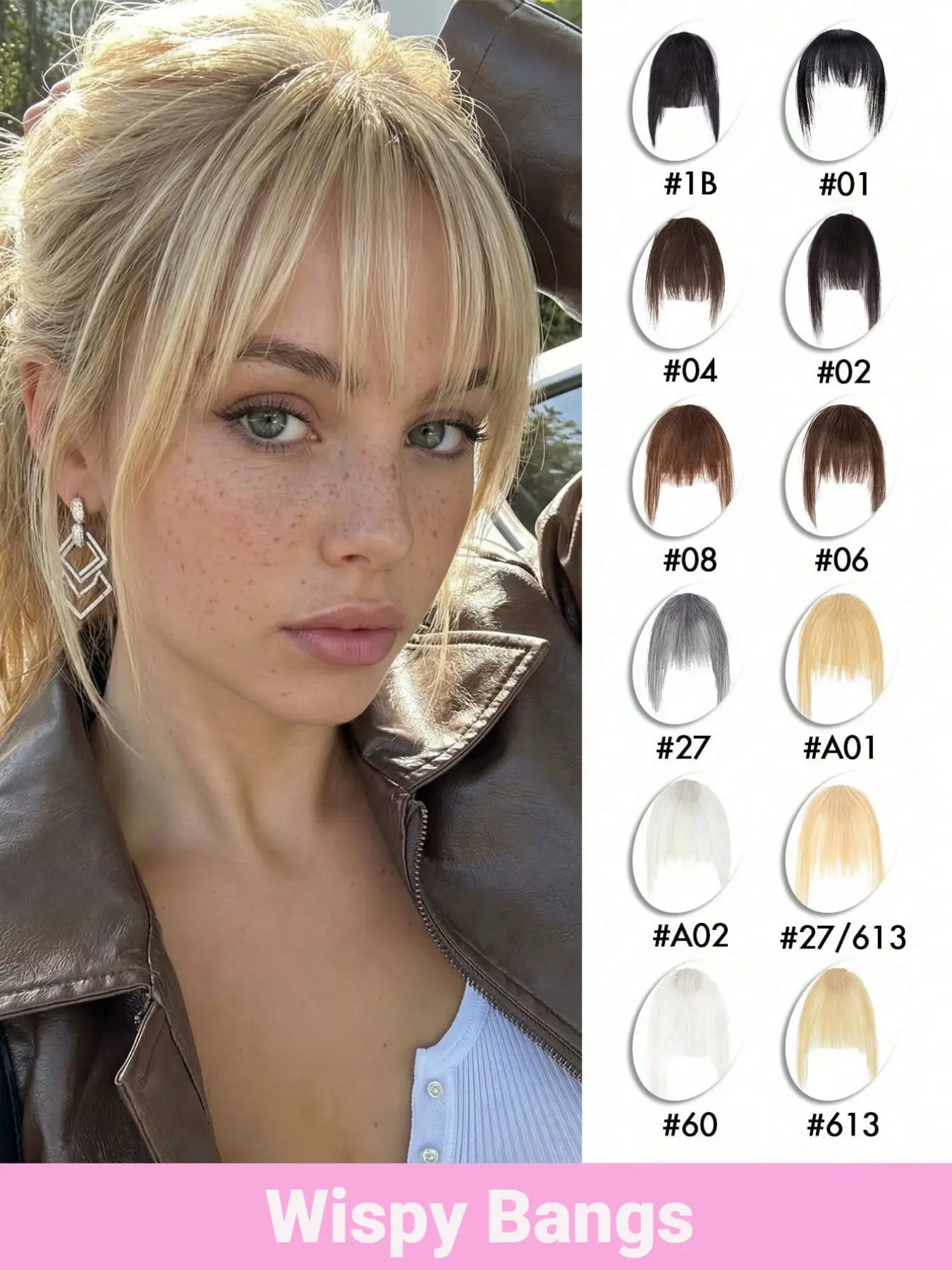 Real Hair Bangs Clip-In Human Hair Extensions, Invisible Seamless Design, Adds Volume to Forehead and Sides, Suitable for High Hairline