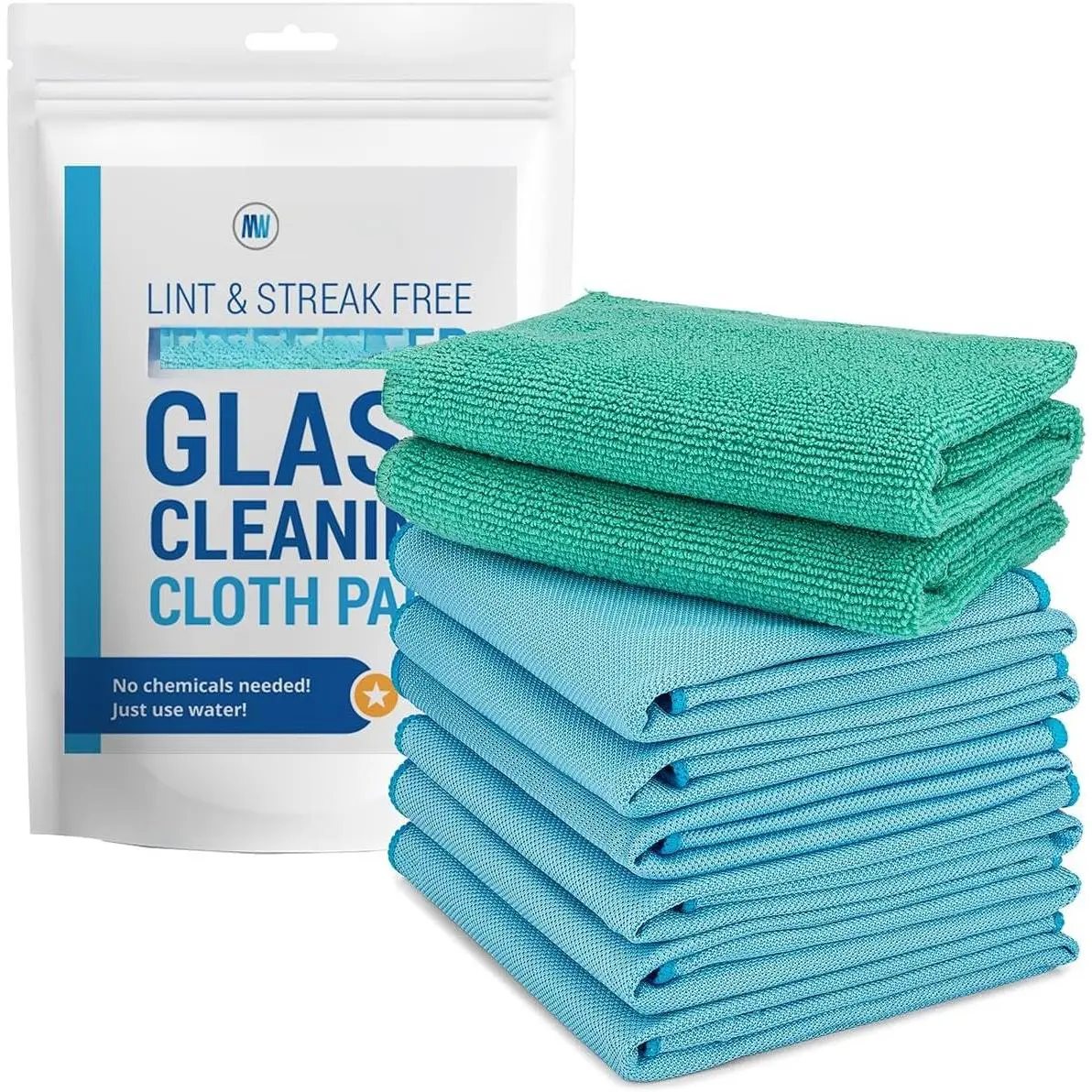 Claro 2 Step Glass Cleaning Cloth 8-Pack – Green Wet & Blue Dry  Towels Cleaning for Windows, Mirrors & Glass - Streak and Lint Free Cloth for , TV, Shower - Machine Washable