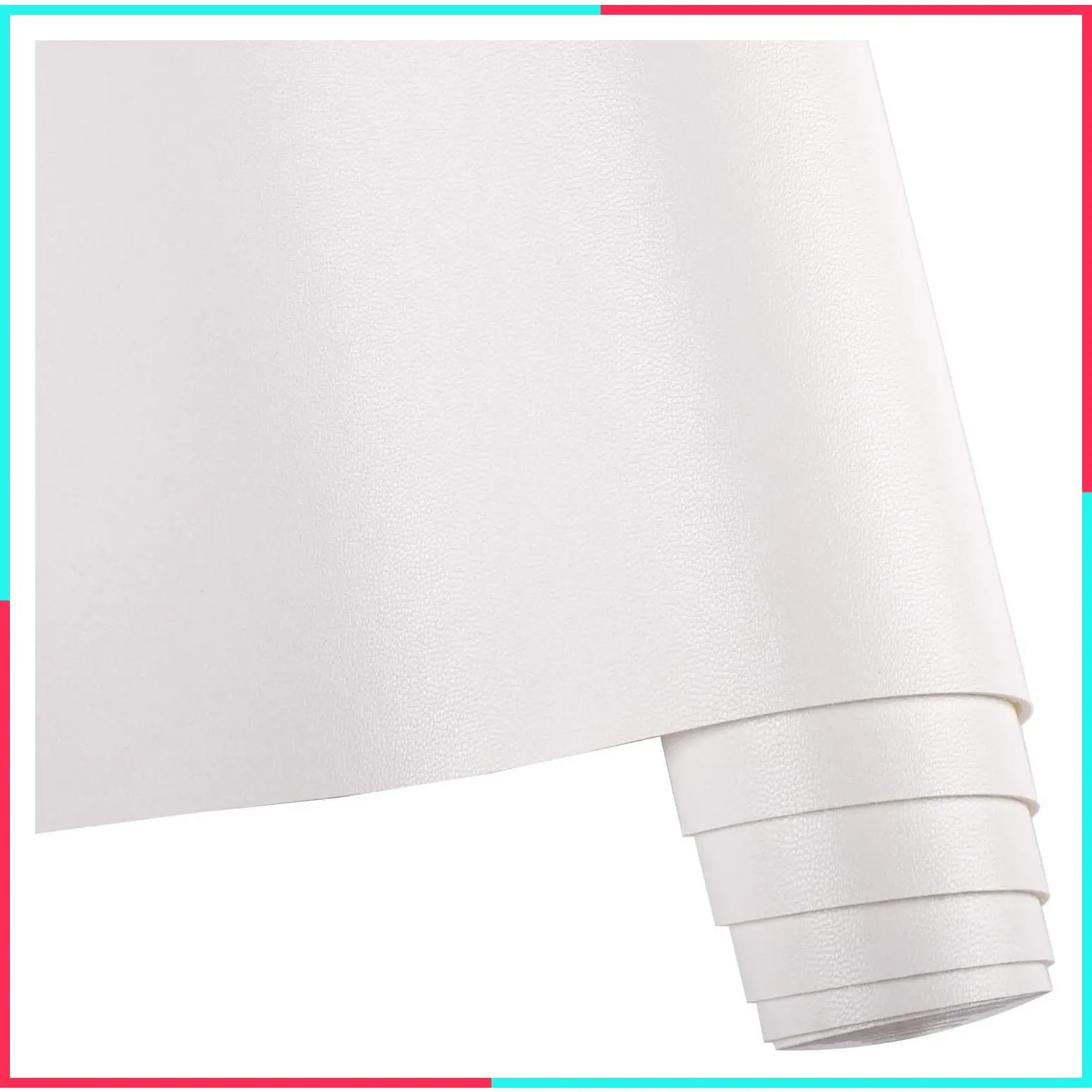 Smooth Solid Color White Faux Leather Sheets Roll 12"X53" (30cmX135cm) - Perfect for Crafts, Leather Earrings, Bows, Sewing & DIY Projects