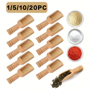 1/5/10/20pcs Mini Wooden Spoons, Mini Wooden Spoons for Jars, Bamboo Shower Salt Spoon, Tea Spoon, Laundry Detergent Spoon, Milk Powder Spoon, Wooden Sugar Spoon, Multi-functional Wooden Spoon, Durable Portable Spoon, Honey Spoon, Coffee Measuring