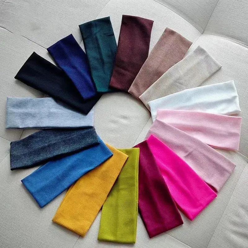 Pure Color Knitted Yoga Headband Elastic Non-Absorbent Outdoor Fitness Hairband Men Women Children