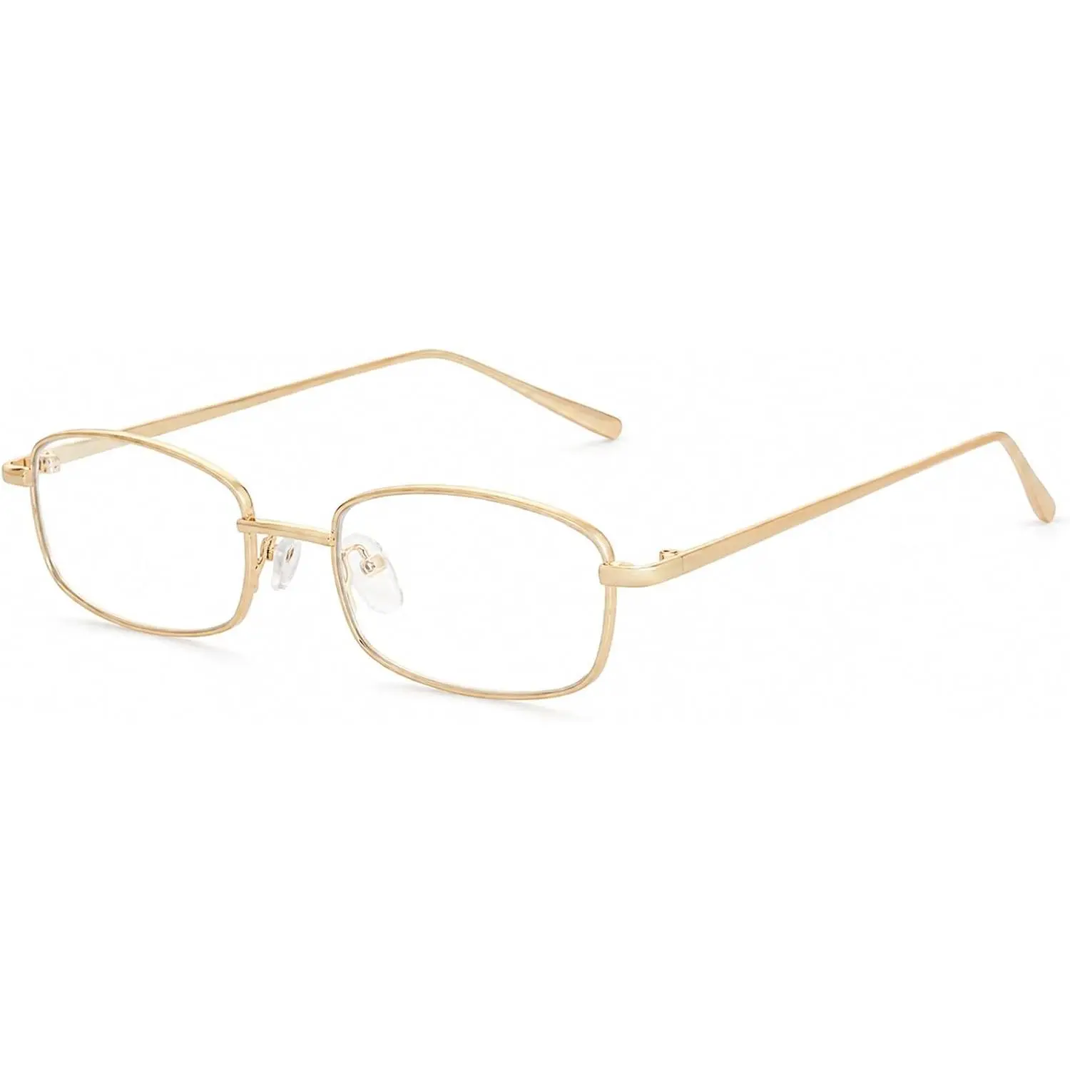 Fashion Glasses for Woman Men Y2k Rectangle Blue Light Non Prescription  Clear Glasses 90s Metal Glasses Frame