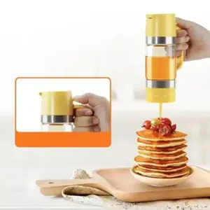 Glass Honey Dispenser, No Drip No Mess, Leak-Free Design, Handle for Maple Syrup, Maintains Freshness, Easy to Clean, Refill, Everyday Use