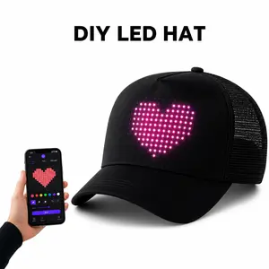 Smart LED Baseball Cap with App Control - Customizable RGB Scrolling Message Snapback for Raves, Concerts & Festivals