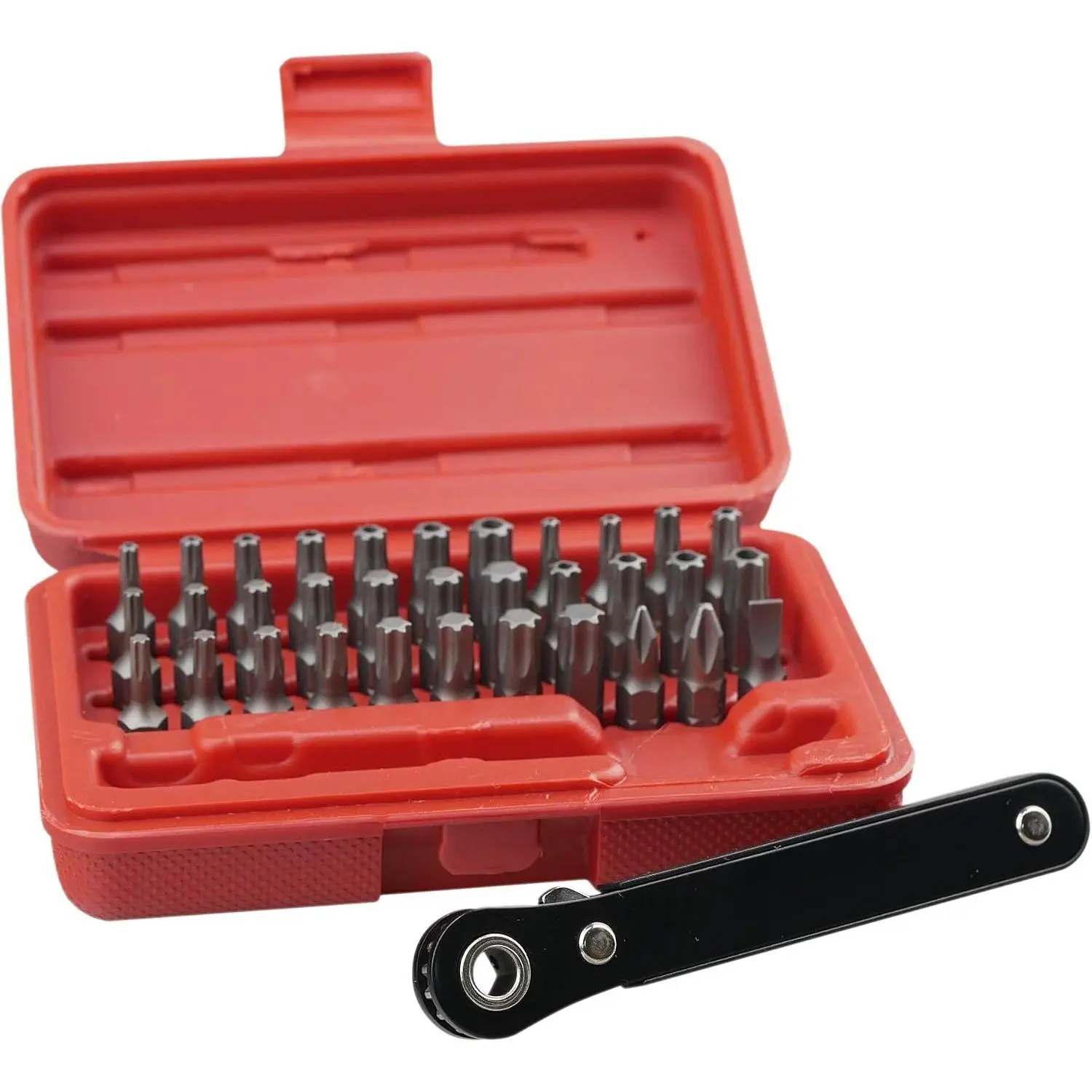 K403 Comprehensive Torx Bit Set with Mini Ratchet Wrench, 1/4-Inch Drive, 34-
