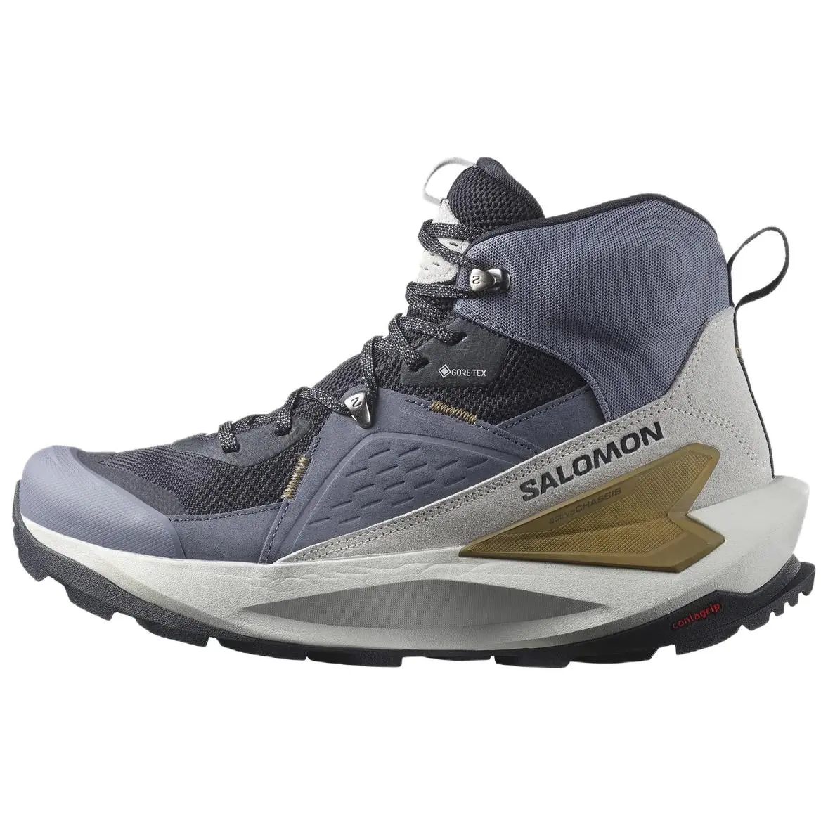 Men's Salomon Elixir Mid-Cut Hiking Boots - Grip Rubber Sole, Foam-Gel Support, Moisture-Wick Comfort, House White Official Maison Mihara Verifiable Pair with Global Authentication Credentials