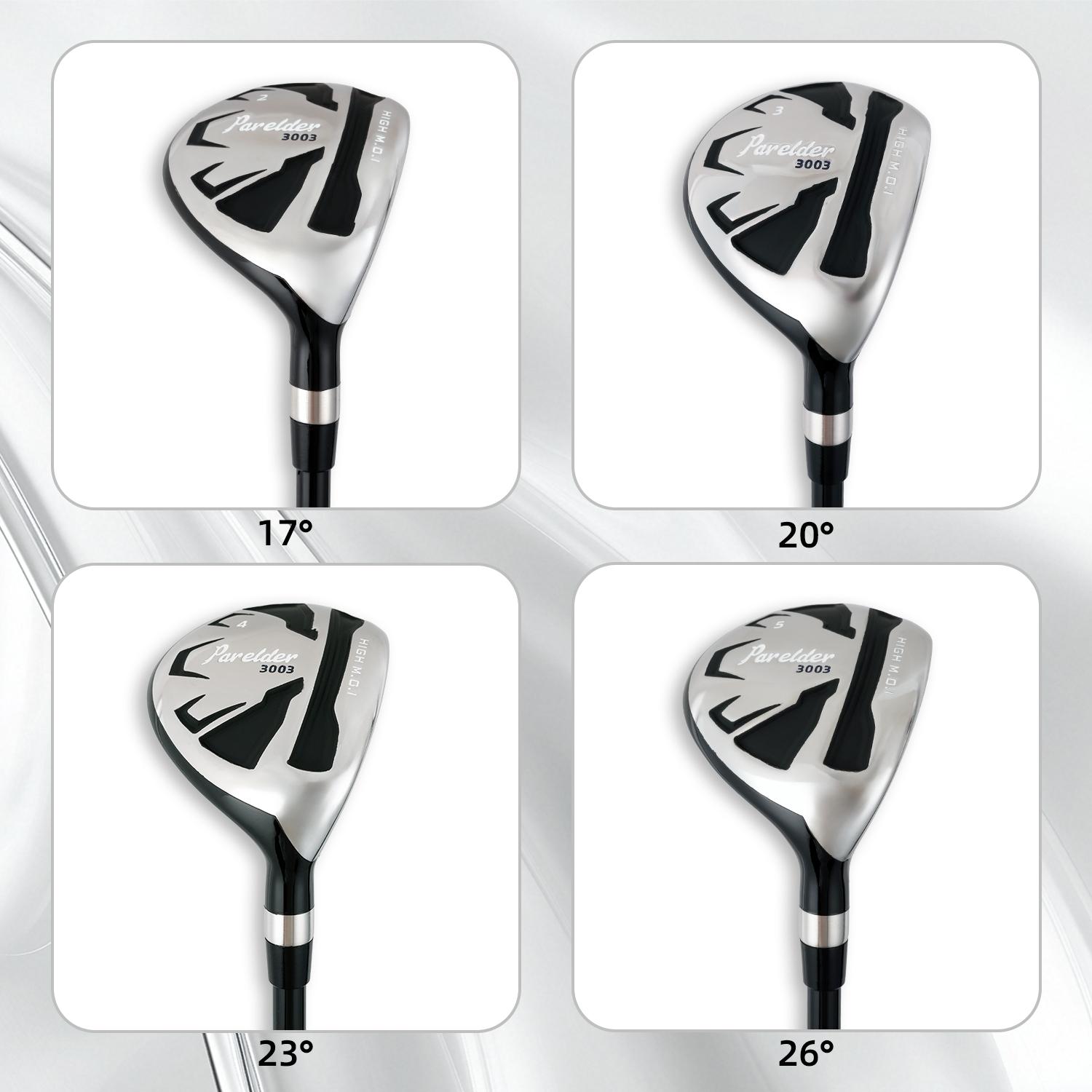 WUDAY Men's right hand Golf Hybrid Loft (17°/20°/23°/26°)| S/R Flex with Premium Rubber Grips and Carbon Fiber Shaft| Aerodynamic Design for Max Distance & Forgiveness Golf Equipment