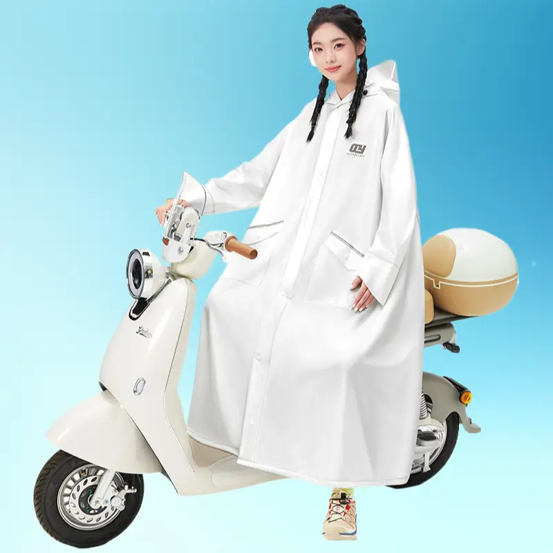 Thickened Full-Body Integrated Stormproof Rain Poncho for Adults Riding Electric Vehicles and Motorcycles Outdoors