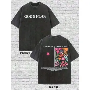Summer Topssummer TopsMale And Female Neutral Short SleevesCotton-Shirt. GOD'S PLAN,YOUR PLAN, God's Plan Transcends Human Plans, Bible Verses (Isaiah 55:8-9)