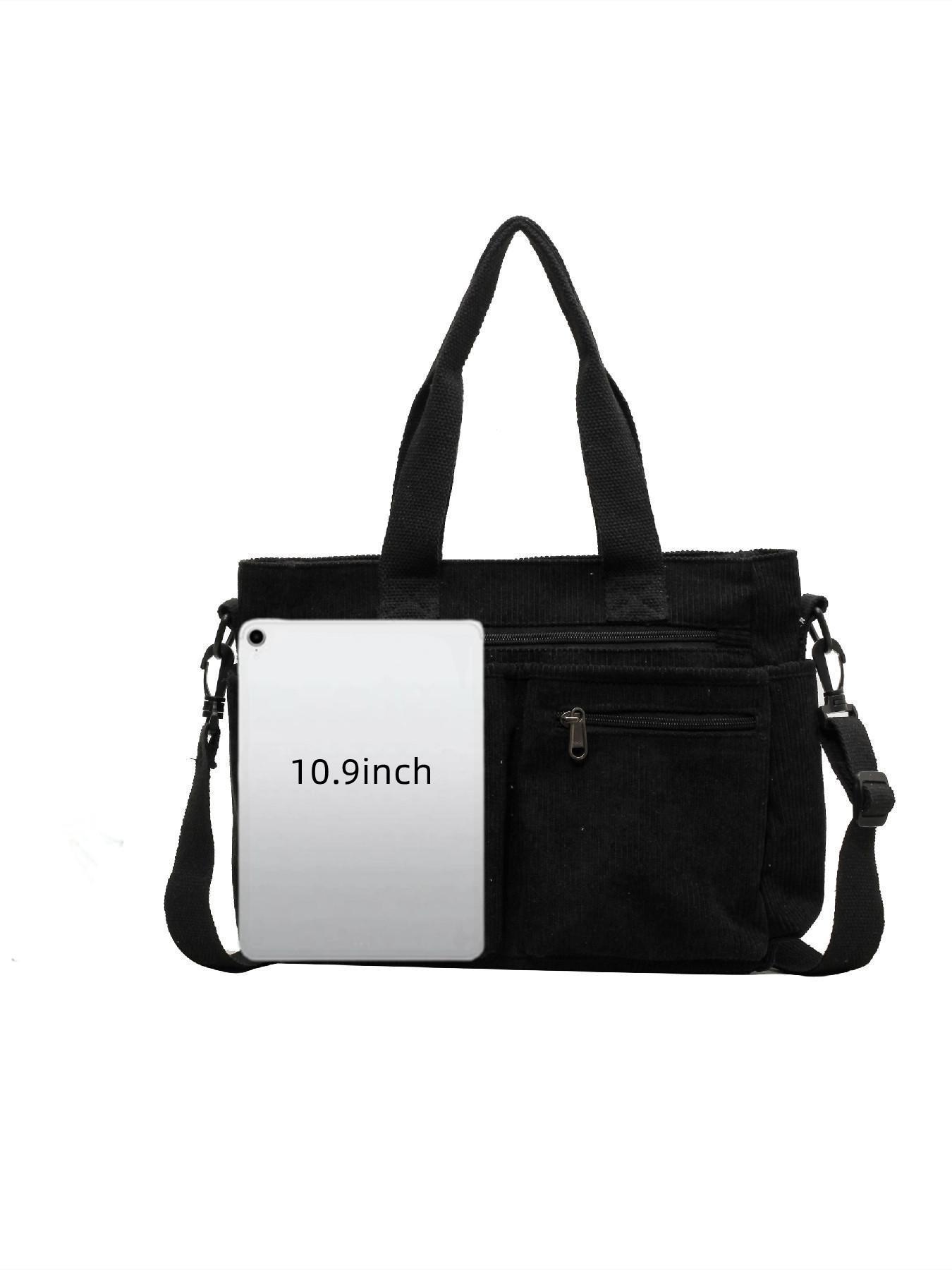 25 fall&winter Women's Casual Solid Color Zipper Crossbody Bag, Large Capacity Multi-pocket Design Portable Shoulder Bag for Daily Used, Girl Fashionable Shopping Bag