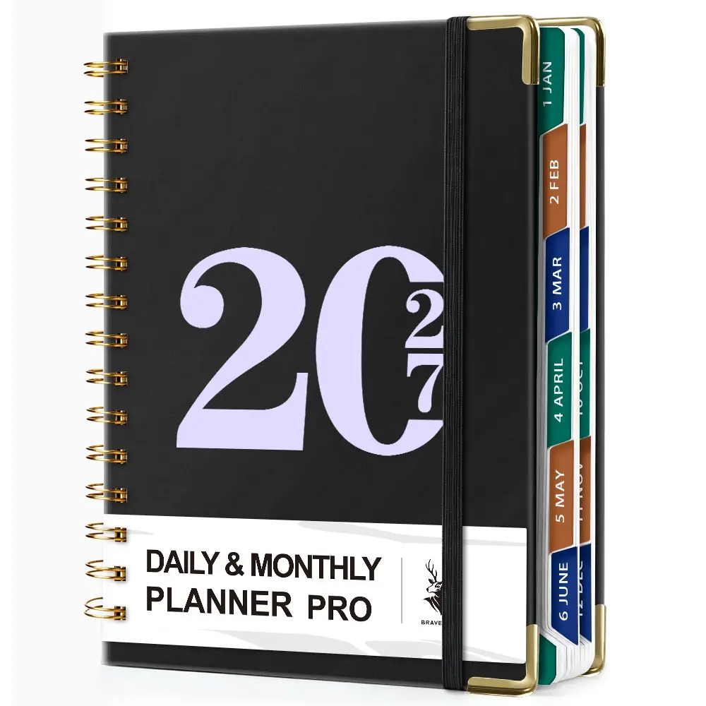 2027 Spiral Bound Planner - 400 Pages - 365 Days Weekly and Monthly Plans, Calendar Integration for Schedules, Self-Discipline - Time Management, Perfect Monthly Planner for Daily Organization