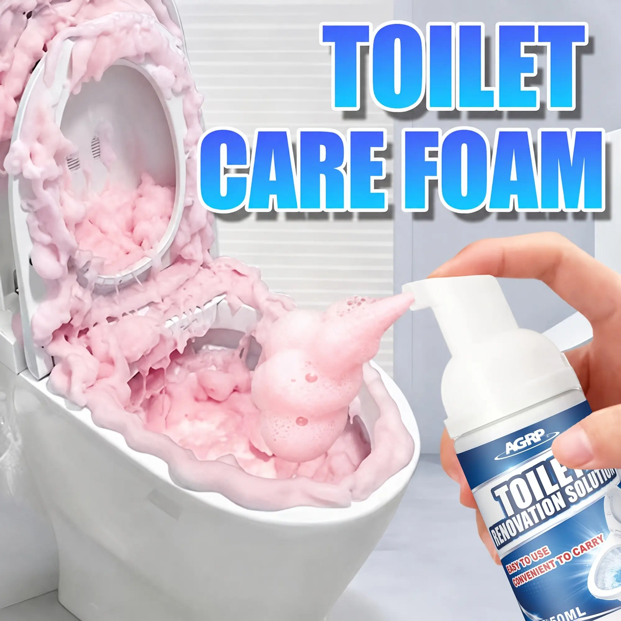 Ceramic & Porcelain Refreshing Foam Cleaner, Fast-Acting Stain Dissolver for Bathroom & Kitchen, Restores Surface Shine on Metal & Plastic, Multi-Purpose Household Hard Surface Cleaner