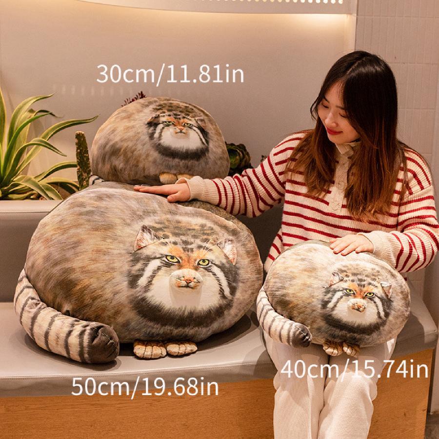 Adorable Pallas Cat Plush Body Pillow - Perfect for Kawaii Throw Pillows for Pets Lovers