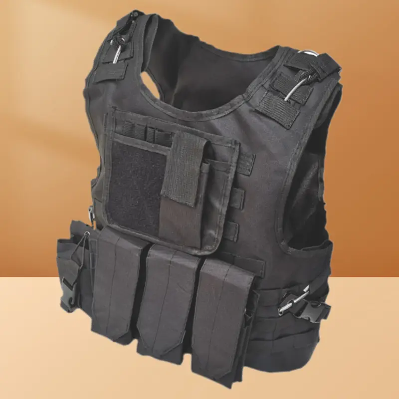 Unisex Breathable Multifunctional Tactical Vest Simulated Level 3 Armor Waistcoat For Outdoor Real CS Combat Activities