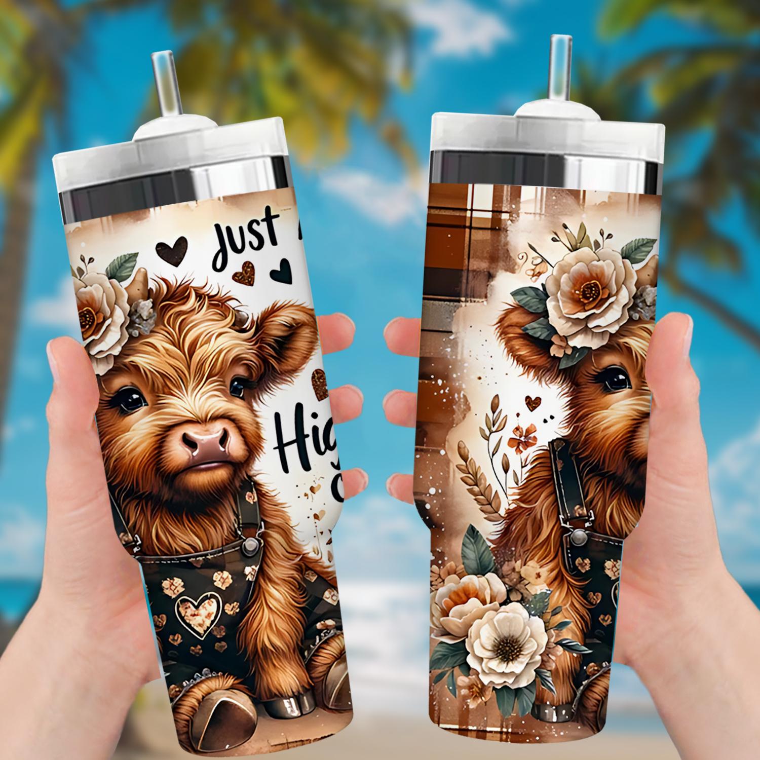 30 oz Stainless Steel Vacuum Insulated Tumbler with Lid and Straw, Insulated Travel Mug for Hot and Cold Drinks, Perfect Gift for Cow Lovers and Special Occasions, Insulated Water Bottle
