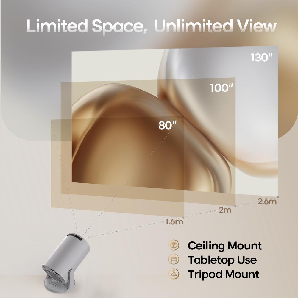 Magcubic Projector Android 14 Hy300pro, Dual Wifi6, 290 Ansi Brightness, 1280x720p Resolution, Home & Outdoor Use, Table Mount