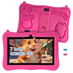 Father’s Day Gift | 7-Inch Android Kids Tablet, Online Class Ready, Parental Control, 5G WiFi, HD IPS, Shockproof Case, Dual Camera, Bluetooth, Pink & Blue, Holiday Gift (USB Cable, No Adapter)
