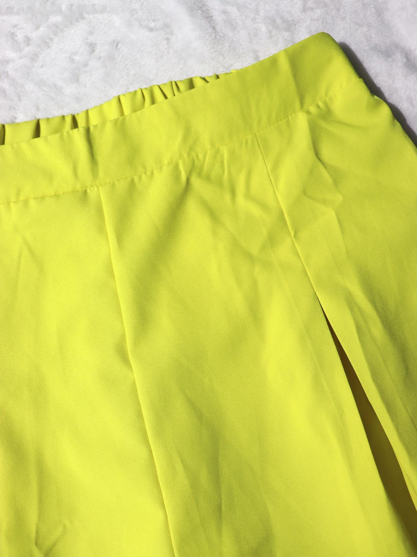 Two-Piece Set Women's Solid Color Fitted Top & Wide Leg Pants, Casual Fashion Cozy Top & Trousers for Daily Outdoor Wear, Women's Clothing for Spring & Fall