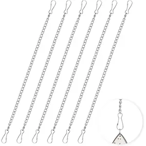 6 Pcs Stain Glass Window Hanging Chain, 20 Inch Picture Hanging Chain, Hanging Chains with Hooks, Outdoor Decorative Chain for Walls Gardens and Kitchens