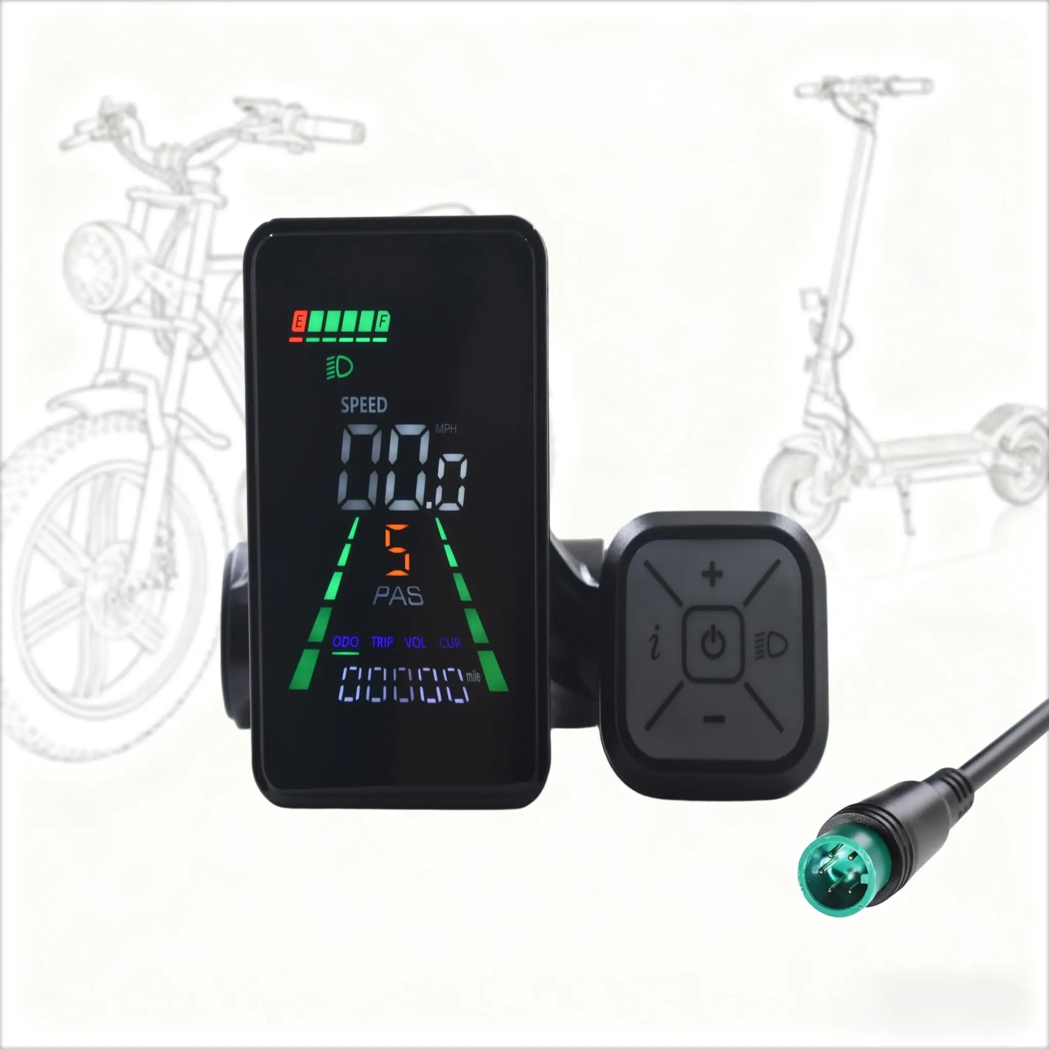 L5 5pin Electric Bike Display Screen, Visibility, Waterproof Shockproof Dustproof, Affordable Fat Tire Compatible, Durable & Reliable Design