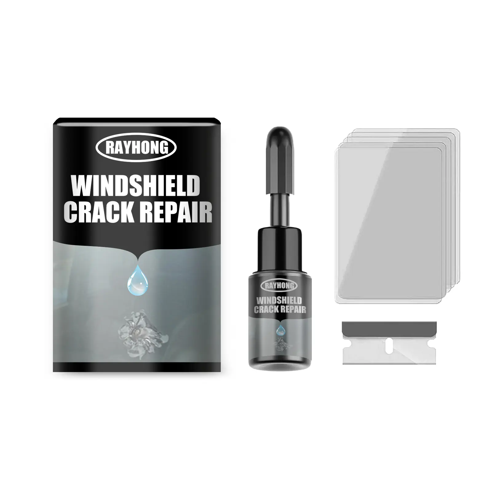 Automotive Windshield Surface Sealing Adhesive, Clear Solid Seam Care Agent, Daily Auto Glass Surface Maintenance Supply for Car Cleaning & Care Routines