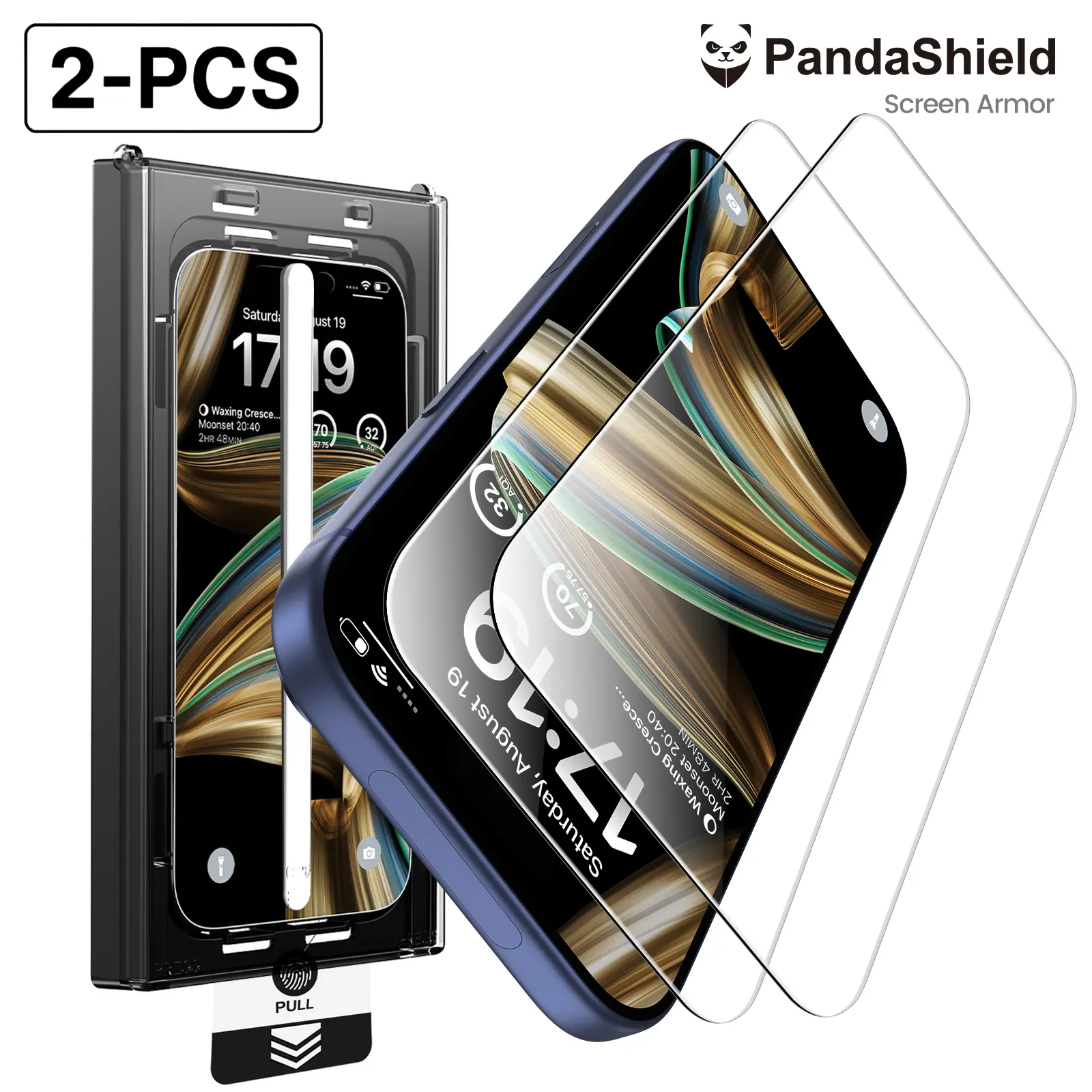 [2-PCS] PandaShield HD/Privacy Screen Protector for iPhone 13,14,15,16,17 plus pro max – Anti-Spy, Easy Install bo, 9H Hardness, Full Coverage