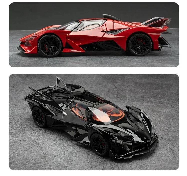 1:24 Apollo Project EVO Super Sports Car High Simulation Diecast Metal Alloy Model Car Sound Light Pull Back Collection Kids Toy Gift