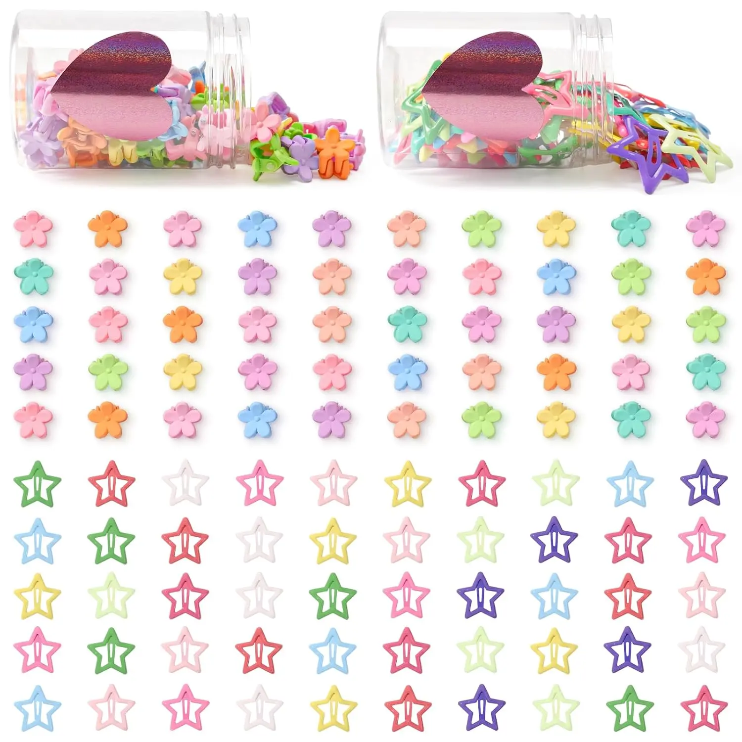 100 count 1.2''  Hair Clips Mini Hair Clips for Girls Metal Snap Clips Women Colorful Barrettes Y2K Hair Accessories