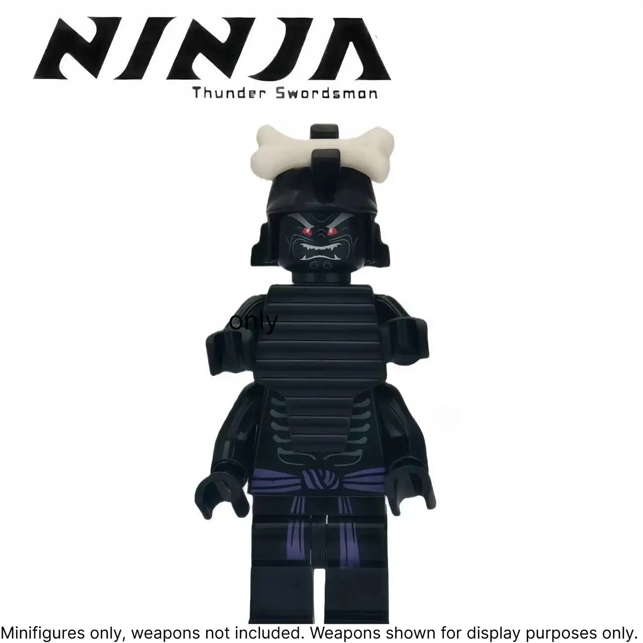 Dark-style ninja villain building block mini-figure, compatible with classic buildable block mini-figures