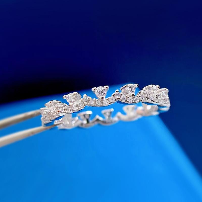 S925 Sterling Silver Lace Ring 6A Cubic Zirconia Ring fashion jewelry accessory woman girl promise ring-411(50%)