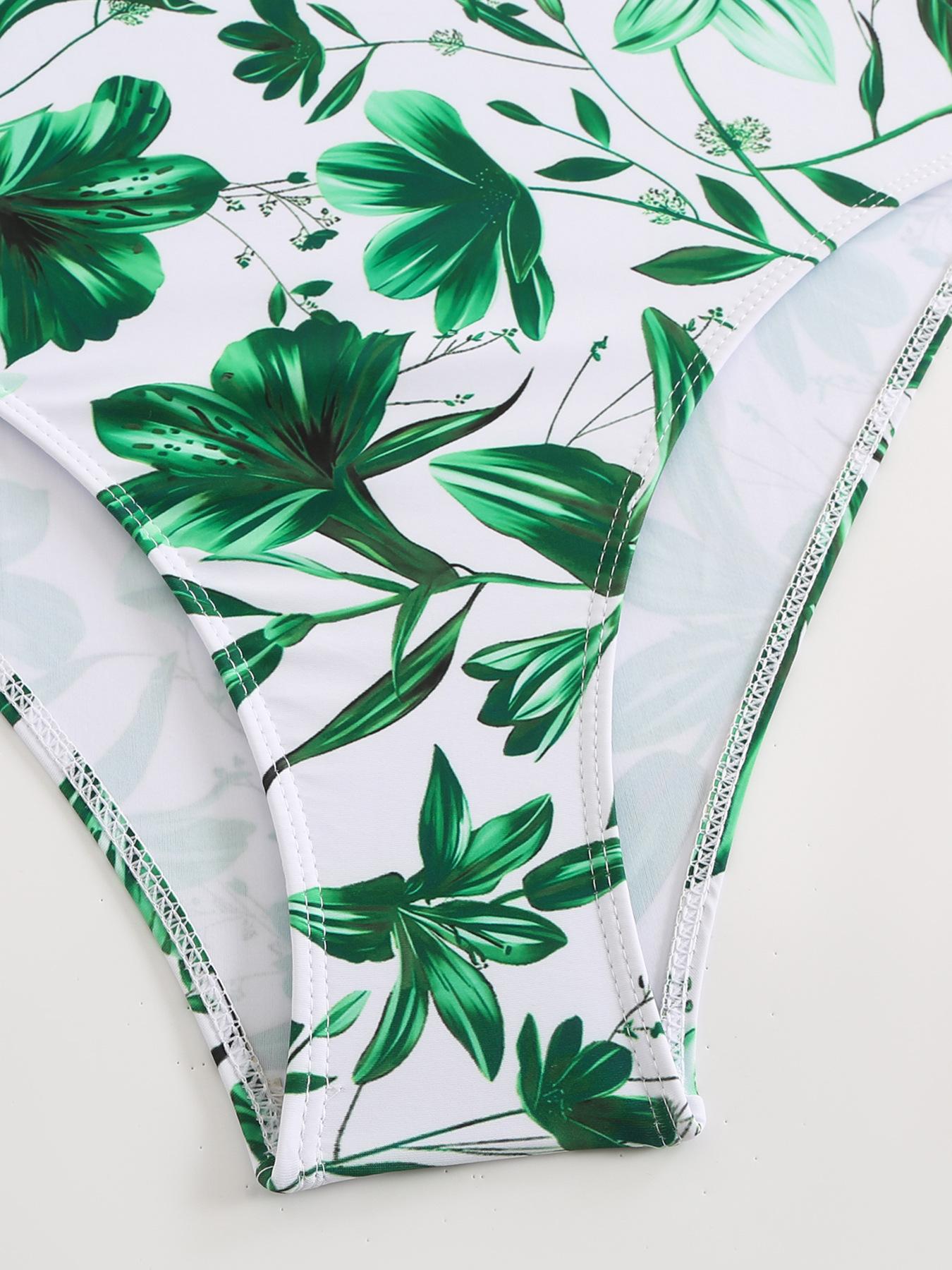 Women's V Neck Bohemian Print One-Piece Swimsuit and Matching Cover Skirt Set Summer Swimdress Swimming Vacation Beach Bathing SuitSuit Stylish Beachwear