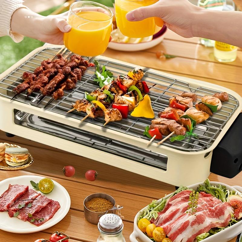Indoor electric grill, smoke-free, kitchen indoor grill with non-stick cooking removable plates, removable Multifunction