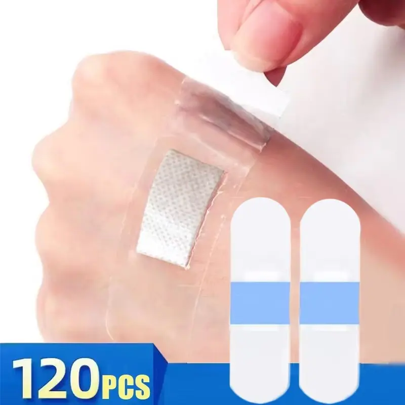 120 Pieces Transparent PU Waterproof Band-Aids, Lightweight Invisible Breathable Adhesive Patches, Home Use Anti-Friction Protection