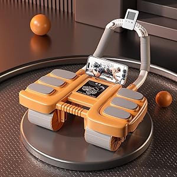 4-Wheel Beginner-Friendly Ab Roller – Smooth Noise-Free Automatic Rebound, Extra Thick Elbow Support & Knee Pad Included – Heavy-Duty Home Gym Core/Full-Body Workout Equipment (Black) 4-Wheel Beginner-Friendly Ab Roller – Smooth Noise-Free Automatic Rebound, Extra Thick Elbow Support & Knee Pad Included – Heavy-Duty Home Gym Core/Full-Body Workout Equipment (Black)