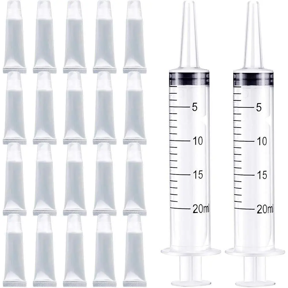 20 count Empty Refillable 10ml Mini Clear Lip Gloss Balm  Containers With  for DIY Lip Gloss