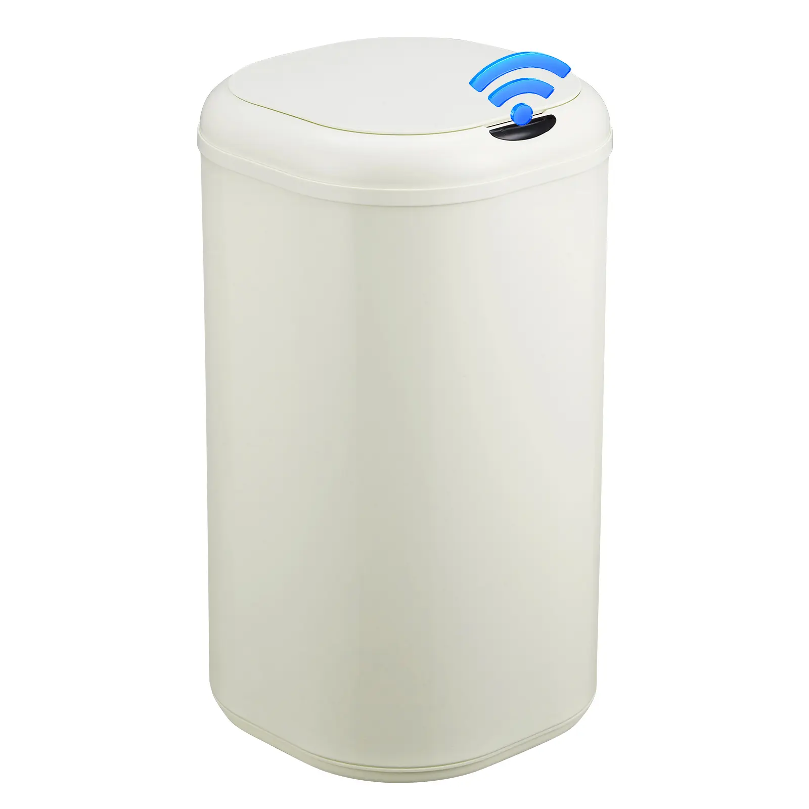 Touchless Automatic Trash Can - 30L Stainless Steel Garbage Bin with Motion Detector, Fingerprint-Resistant Cylindrical Design, Lid Included