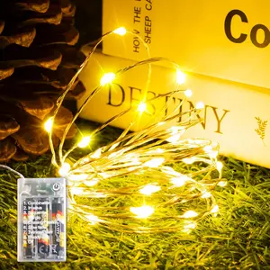 Household daily necessities Fairy Lights Battery Operated, 8 Modes & Auto Timer, Warm White 16FT 50Led Mini Twinkle Silver Wire Mason Jar Lights, Waterproof Starry Firefly for Parties (1/2/4 Pack)