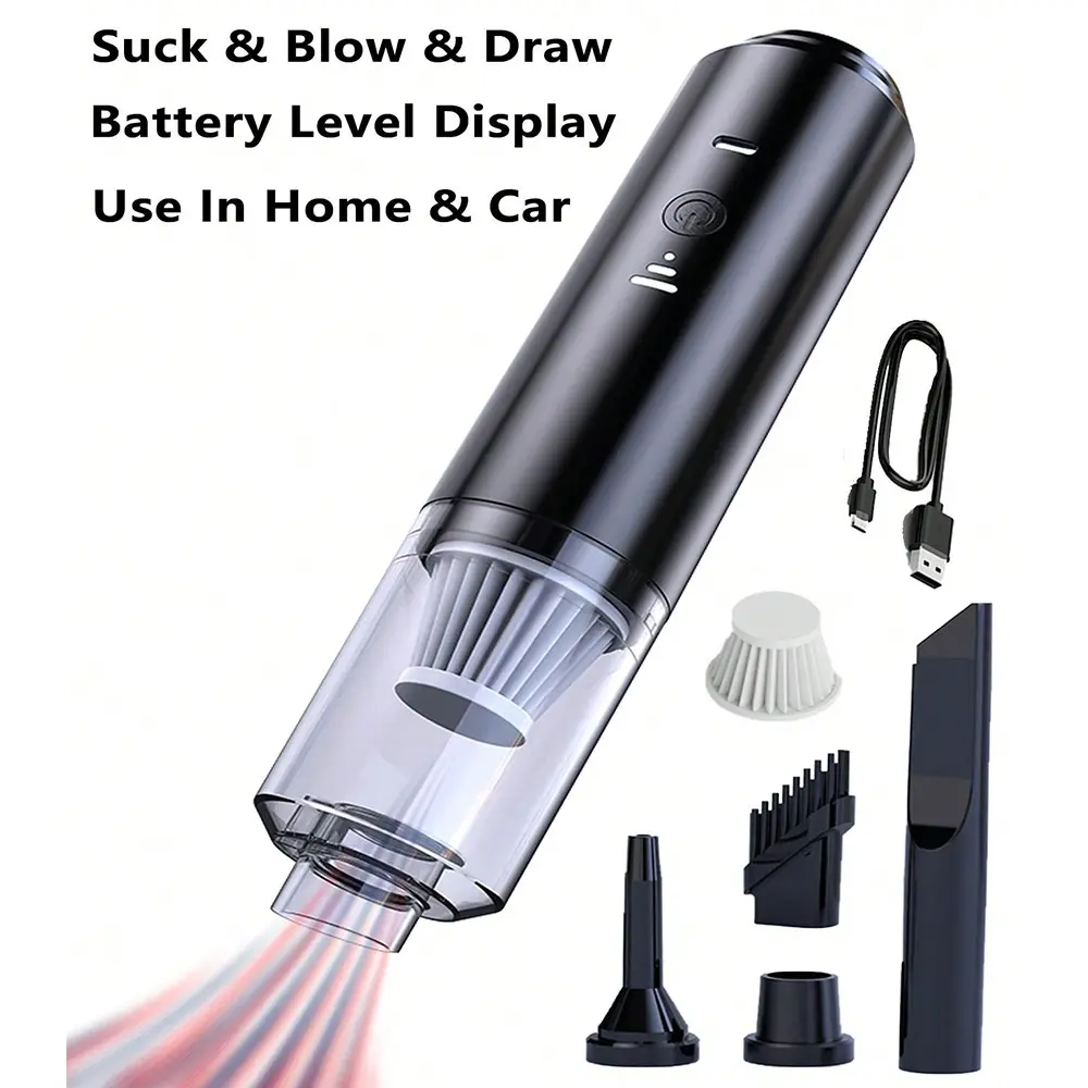 USB Rechargeable Cordless Vacuum Cleaner, Portable Handheld Wireless Vacuum for Pets, Blowing and Suction Functions, Ideal for Keyboard, Car, Desk, Pet Hair Cleaning