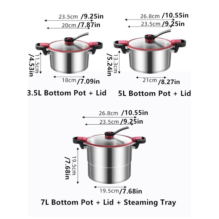 Stainless Steel Pressure Cooker, 1 Count Multifunctional Home Stew Pot, Large Capacity Kitchen Pressure Cooker, Ideal for Everyday Home Cooking