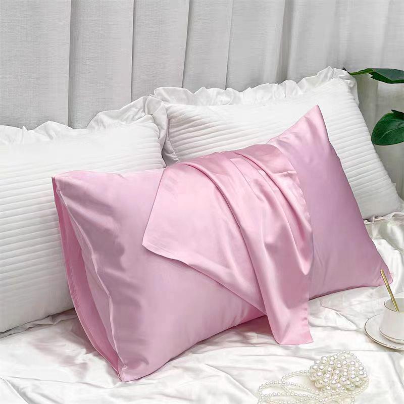 Solid Color Sleeping Eye Mask Set, 1pc Sleeping Eye Mask & 1pc Hair Tie & 1pc Shower Cap & 2pcs Soft Pillowcase, Bedding Accessories Kit for Home, Hair Bonnet, Hair Scrunchies, Night Mask, Pink Skincare Products, Sleep Aid Products, Eye Cover