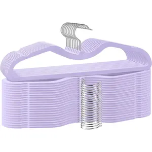 Short  Hangers - Heavy-Duty, Non-Slip Felt Surface, Space-Saving Design with Anti-Slip Grooves &  Shape, 360? Rotating Hooks, Durable for Coats, Shirt& Dresses