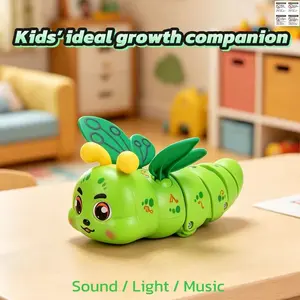 Cute Caterpillar Design, Cool Toy, Wonderful Music, Gorgeous Lighting, 360° Stunt Rotation, Perfect Gift Choice For Holidays. Caterpillar Music Toy, Baby Toy, Music Caterpillar, Music Caterpillar Toy, Girls Toy, Baby Toy, Travel Toy, Children's Party Fav