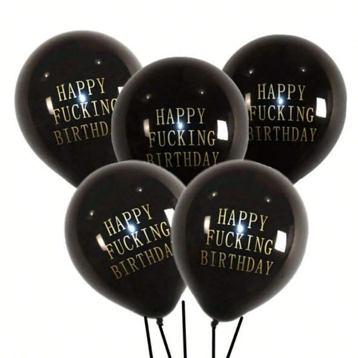 10/20 pack of black birthday letter print balloons, birthday party decoration balloons, funny birthday balloons, quirky "Happy Birthday" balloons, black-themed party decoration balloons, Balloon Decorations, Balloon Set