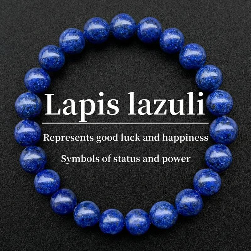 DB- Blue Lapis Lazuli Stone Beaded 8mm Friendship Bracelets Gemstone Stretch Healing Bracelet for Men Women, Boho Style Perfect Gift for Daily Wear & Valentine's Day-DB