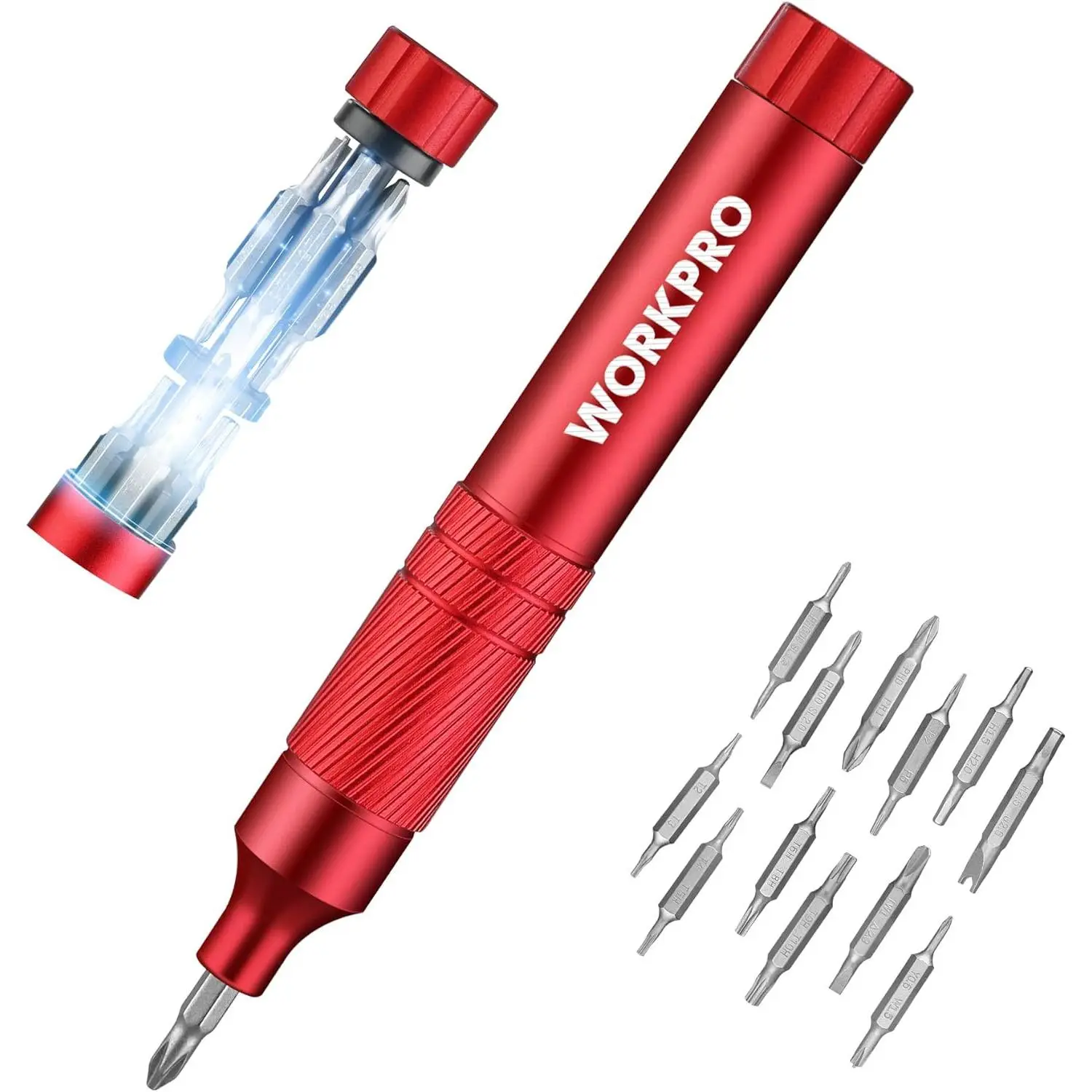 24 in 1 Multi Bit Mini Screwdriver Set, Red| Manual Pen Screwdrivers, S2 Small Screwdriver Bits for Eyeglass, Watch, Laptop, Phone, Jewelry and