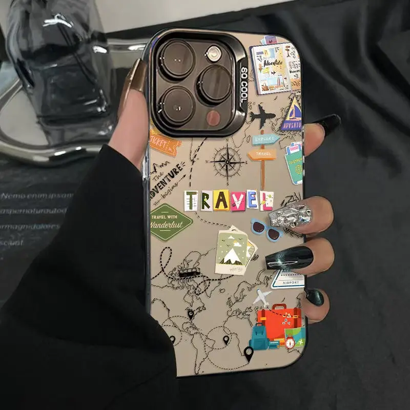 Graffiti travel plane pattern phone case, suitable for iPhone 17Air/17/17 Pro Max/13/14/15/16/12/11 Pro Max series models, is the ideal birthday gift for parents, significant others or anyone.